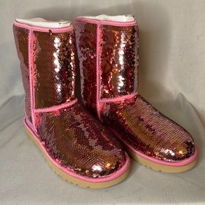 Ugg Women's Shoes Ugg Classic Boots Pink Sequin